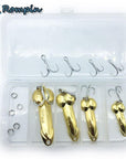 Rompin 4Pcs/Lot Fishing Lures Dd Spoon Bait Metal Lure Kit-Casting & Trolling Spoons-Bargain Bait Box-gold color-Bargain Bait Box