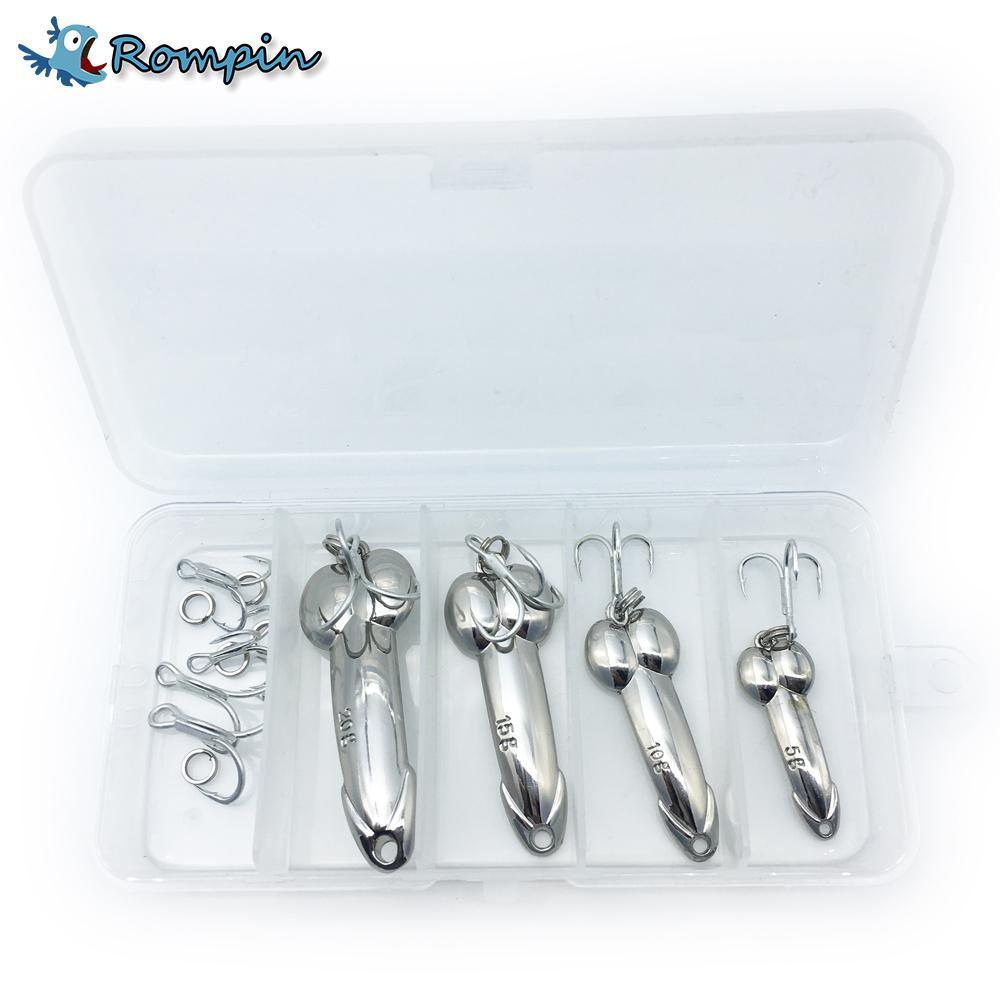 Rompin 4Pcs/Lot Fishing Lures Dd Spoon Bait Metal Lure Kit-Casting &amp; Trolling Spoons-Bargain Bait Box-gold color-Bargain Bait Box