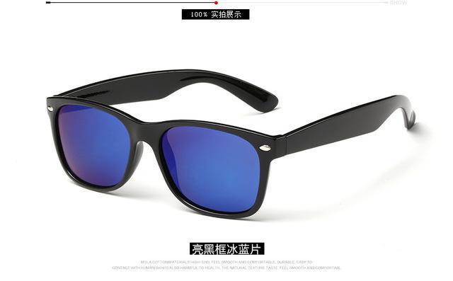 Roupai Polarized Sunglasses Men Driving Mirror Coating Points Black Frame Shades-Polarized Sunglasses-Bargain Bait Box-Blue-Bargain Bait Box