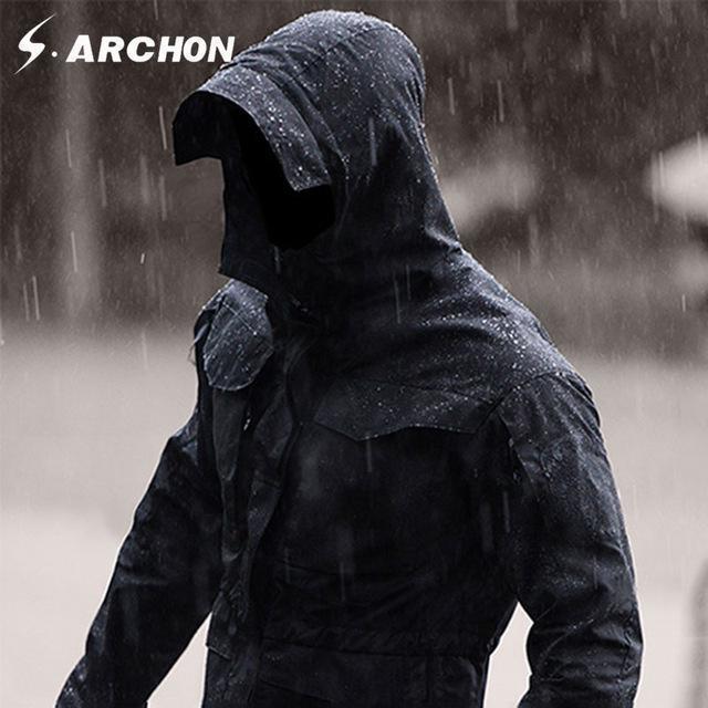 S.Archon M65 Clothes Tactical Windbreaker Men Jacket Waterproof Wearproof,-Jackets-Cool walkers outdoor CO,LTD-Black-L-Bargain Bait Box