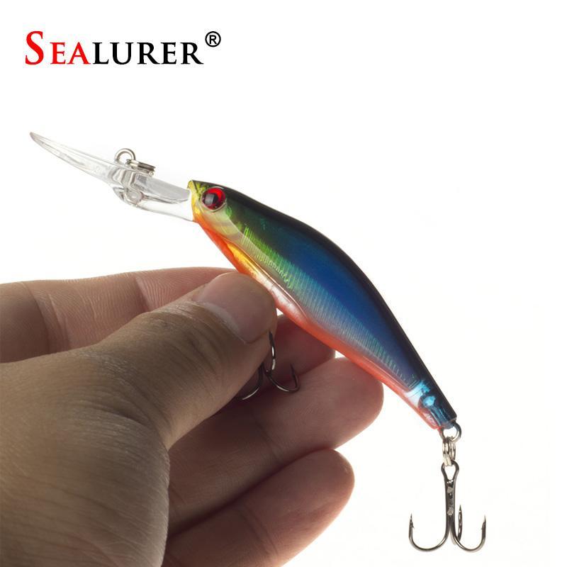 Sealurer 1Pcs Laser S Fishing Tackle 3D Eyes Sinking Minnow Crankbait 6# Hook-Crankbaits-Bargain Bait Box-M43A-Bargain Bait Box