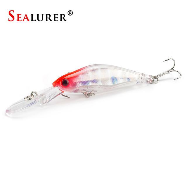 Sealurer 1Pcs Laser S Fishing Tackle 3D Eyes Sinking Minnow Crankbait 6# Hook-Crankbaits-Bargain Bait Box-M43B-Bargain Bait Box