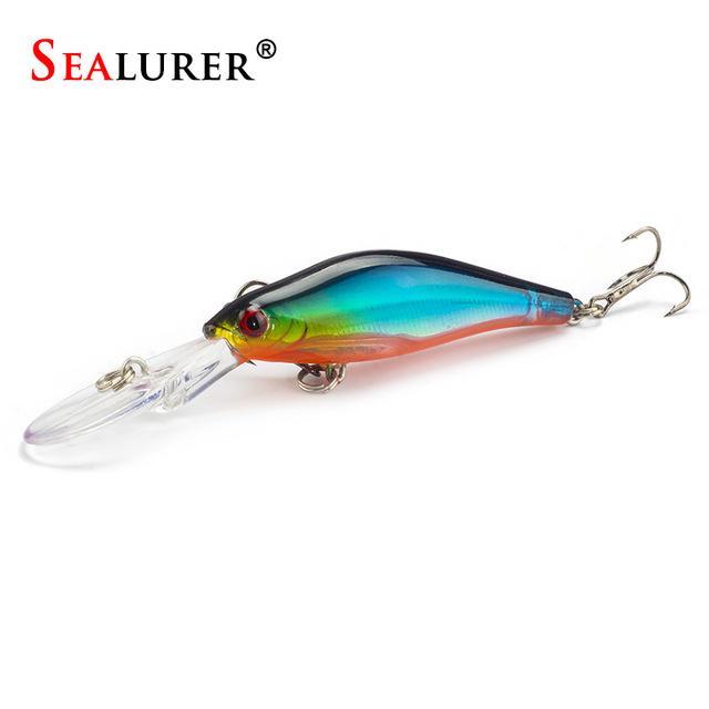 Sealurer 1Pcs Laser S Fishing Tackle 3D Eyes Sinking Minnow Crankbait 6# Hook-Crankbaits-Bargain Bait Box-M43C-Bargain Bait Box
