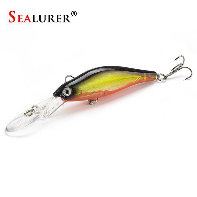 Sealurer 1Pcs Laser S Fishing Tackle 3D Eyes Sinking Minnow Crankbait 6# Hook-Crankbaits-Bargain Bait Box-M43D-Bargain Bait Box
