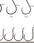 Sharp Black Hight Carbon Steel Fishing Hooks With Barbed Hook Octopus Circle-Circle Hooks-Bargain Bait Box-Bargain Bait Box