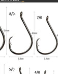 Sharp Black Hight Carbon Steel Fishing Hooks With Barbed Hook Octopus Circle-Circle Hooks-Bargain Bait Box-Bargain Bait Box