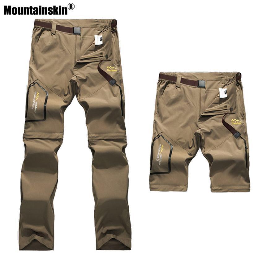 Skin 6Xl Men&#39;S Quick Dry Pants Male Removable Shorts Camping Trekking Fishing-Pants-Bargain Bait Box-Black-Asian Size S-Bargain Bait Box