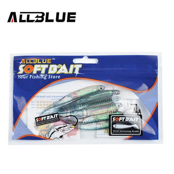 Soft 6Pcs/Lot 2.8G/95Mm Shad Fishing Worm Swimbaits Jig Head Soft-Unrigged Plastic Swimbaits-Bargain Bait Box-Blue-Bargain Bait Box