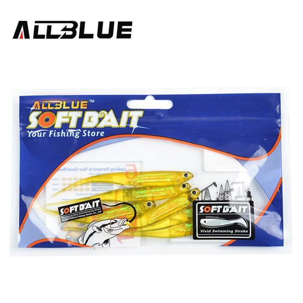 Soft 6Pcs/Lot 2.8G/95Mm Shad Fishing Worm Swimbaits Jig Head Soft-Unrigged Plastic Swimbaits-Bargain Bait Box-Yellow-Bargain Bait Box