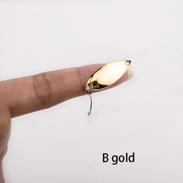Spoon 2G Gold/Silver Fishing Bait Spoon Hard Lures Single Hook Metal Lure-Casting & Trolling Spoons-Bargain Bait Box-B 2g gold-Bargain Bait Box