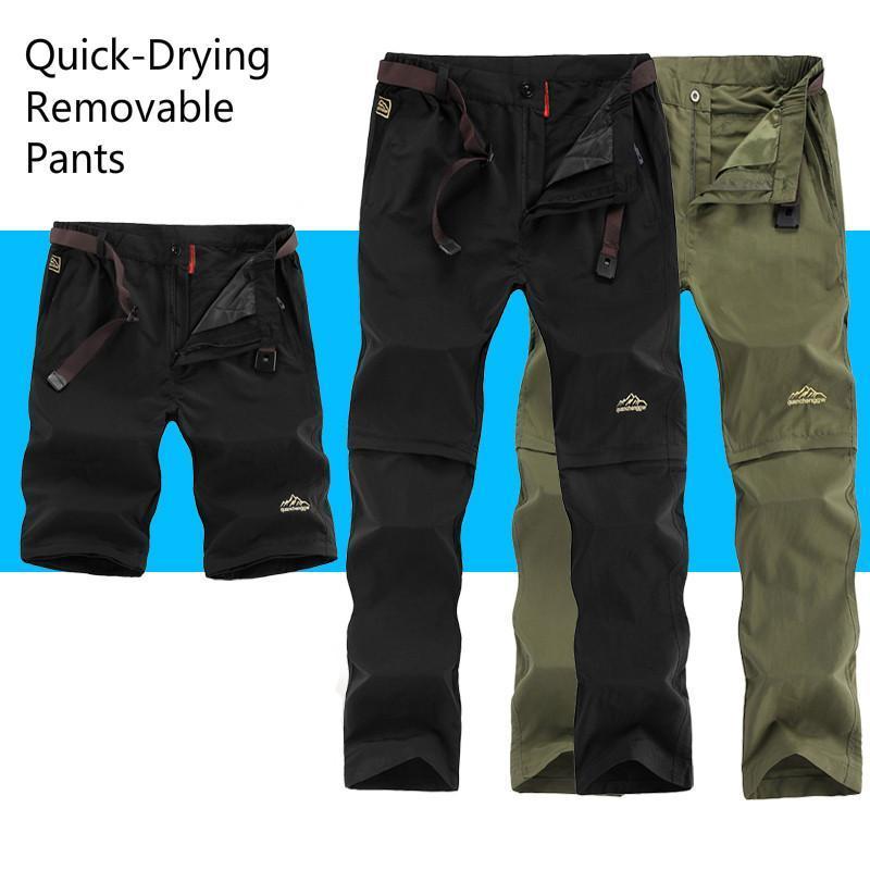Sports Quick Dry Pants Men Camping Fishing Trekking Pants For Male Removable-Pants-Bargain Bait Box-Black-L-Bargain Bait Box