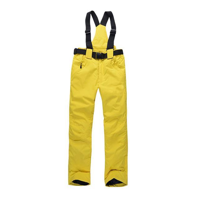 Sports Women Ski Pants Suspenders Men Windproof Waterproof Warm Colorful Snow-Snow Pants-Bargain Bait Box-Yellow-S-Bargain Bait Box