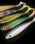 T Tail Soft Fish 9Cm/5G Back Groove Rainbow Pvc Baits 5 Pieces/Lot-Unrigged Plastic Swimbaits-Bargain Bait Box-Mix Color-Bargain Bait Box