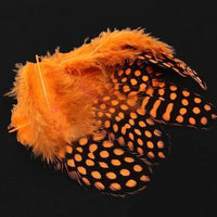 Tigofly 100 Pcs/Lot 11 Colors Loose Guinea Pearl Hen Feather Fowl Plumage-Fly Tying Materials-Bargain Bait Box-Orange-Bargain Bait Box