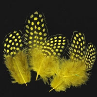 Tigofly 100 Pcs/Lot 11 Colors Loose Guinea Pearl Hen Feather Fowl Plumage-Fly Tying Materials-Bargain Bait Box-Yellow-Bargain Bait Box