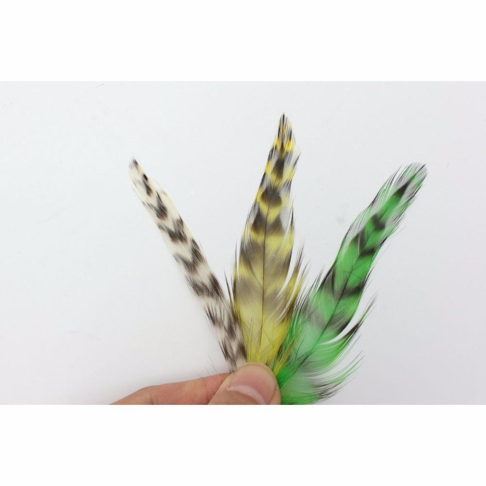 Tigofly 30 Pcs 3 Colors Black Barred Natural Grizzly Rooster Hackles Feathers-Fly Tying Materials-Bargain Bait Box-Assorted each 10 pcs-Bargain Bait Box