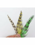 Tigofly 30 Pcs 3 Colors Black Barred Natural Grizzly Rooster Hackles Feathers-Fly Tying Materials-Bargain Bait Box-Assorted each 10 pcs-Bargain Bait Box