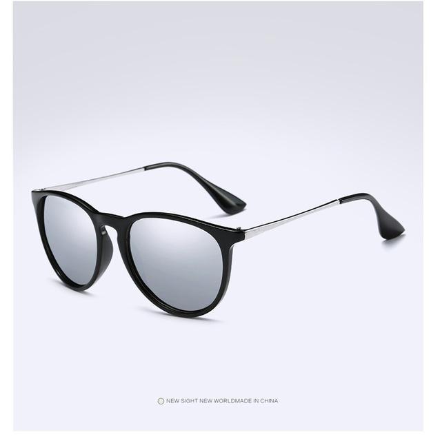Tortoise Brown Polarized Sunglasses Womens Retro Vintage Cat Eye Sunglasses-Polarized Sunglasses-Bargain Bait Box-Black Silver-Bargain Bait Box