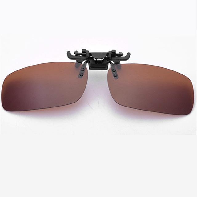 Uv400 Polarized Lens Myopia Clip On Sunglasses Men Women Night Vision Clip On-Polarized Sunglasses-Bargain Bait Box-L Brown-Black-Bargain Bait Box