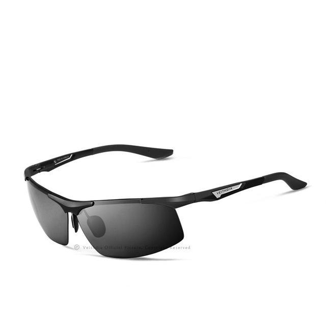 Veithdia Aluminum Magnesium Semi Rimless Sunglasses Polarized Men Coating Mirror-Polarized Sunglasses-Bargain Bait Box-Black with box1-Bargain Bait Box