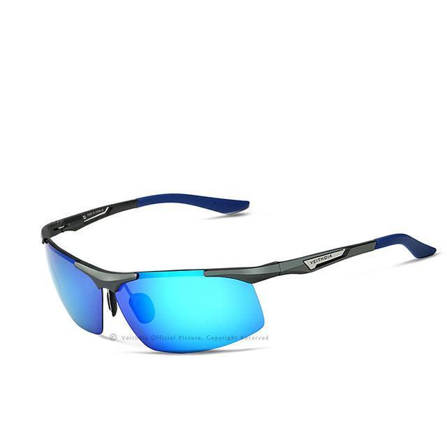 Veithdia Aluminum Magnesium Semi Rimless Sunglasses Polarized Men Coating Mirror-Polarized Sunglasses-Bargain Bait Box-blue with box 1-Bargain Bait Box