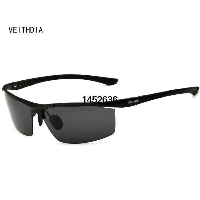 Veithdia Aluminum Magnesium Sunglasses Polarized Men Semi Rimless Coating Mirror-Polarized Sunglasses-Bargain Bait Box-black with box1-Bargain Bait Box
