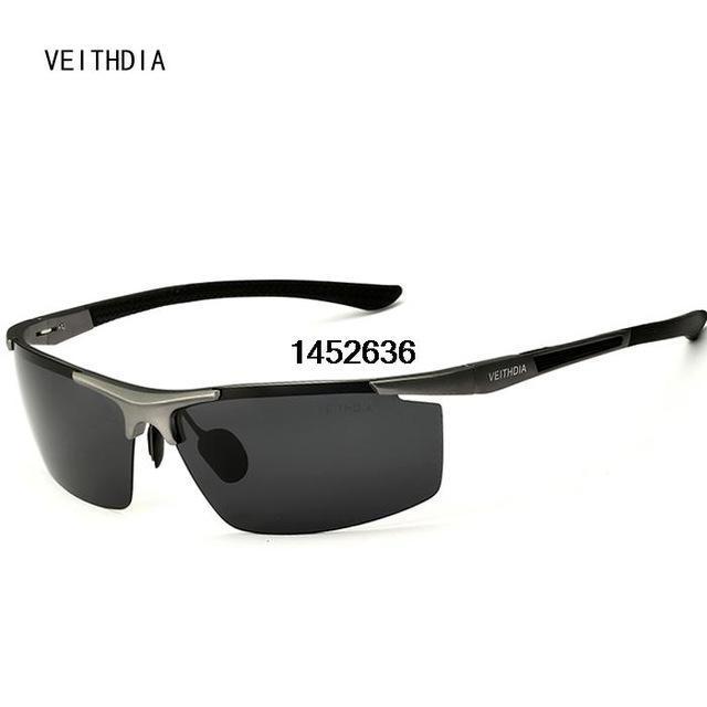 Veithdia Aluminum Magnesium Sunglasses Polarized Men Semi Rimless Coating Mirror-Polarized Sunglasses-Bargain Bait Box-gray with box1-Bargain Bait Box