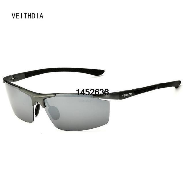 Veithdia Aluminum Magnesium Sunglasses Polarized Men Semi Rimless Coating Mirror-Polarized Sunglasses-Bargain Bait Box-white with box2-Bargain Bait Box