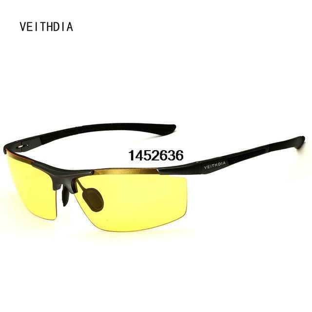Veithdia Aluminum Magnesium Sunglasses Polarized Men Semi Rimless Coating Mirror-Polarized Sunglasses-Bargain Bait Box-yellow with box1-Bargain Bait Box