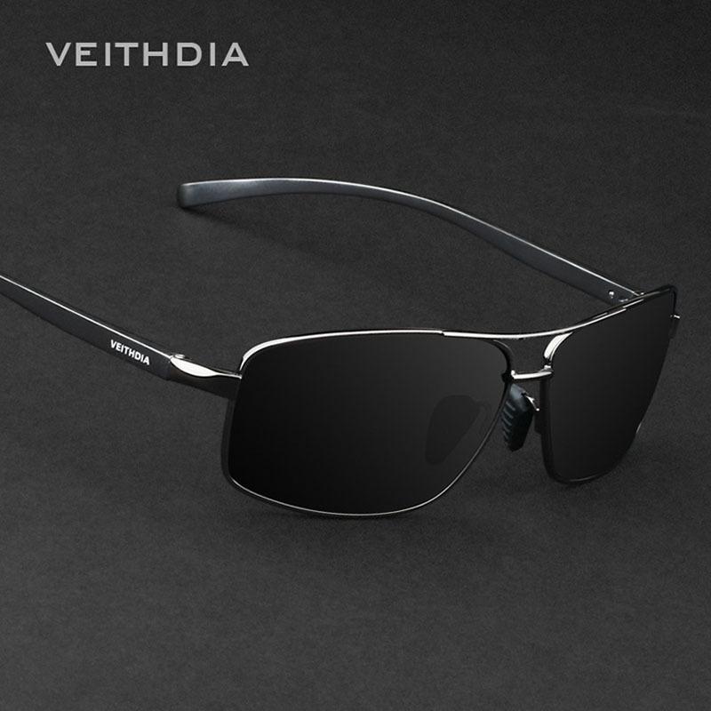 Veithdia Polarized Men&#39;S Sunglasses Aluminum Sun Glasses Eyewear For Men-Polarized Sunglasses-Bargain Bait Box-Black-Bargain Bait Box