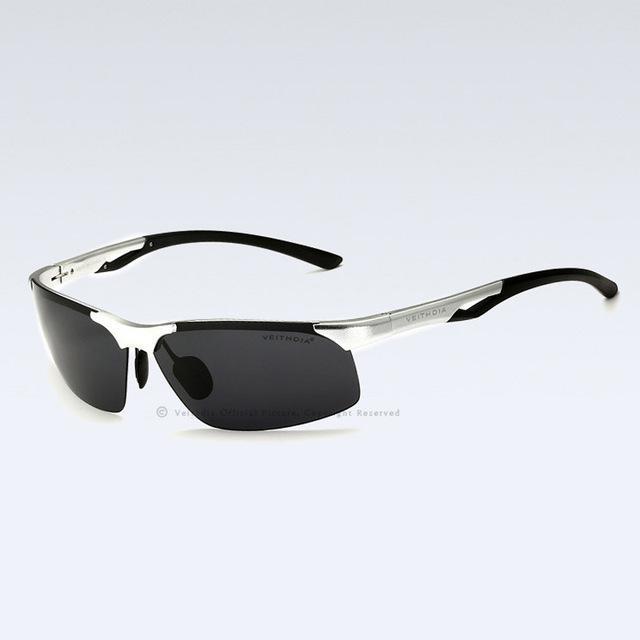 Veithdia Polarized Sunglasses Men Sun Glasses Al Box Male Eyeglasses Oculos De-Polarized Sunglasses-Bargain Bait Box-silver-Bargain Bait Box