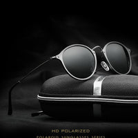 Veithdia Unisex Sun Glasses Polarized Coating Mirror Driving Sunglasses Round-Polarized Sunglasses-Bargain Bait Box-Black with box1-Bargain Bait Box