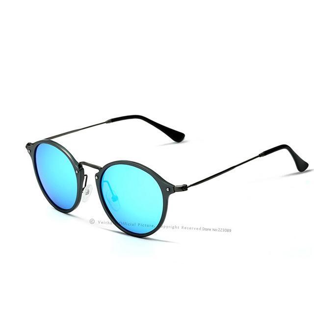 Veithdia Unisex Sun Glasses Polarized Coating Mirror Driving Sunglasses Round-Polarized Sunglasses-Bargain Bait Box-Blue with box1-Bargain Bait Box