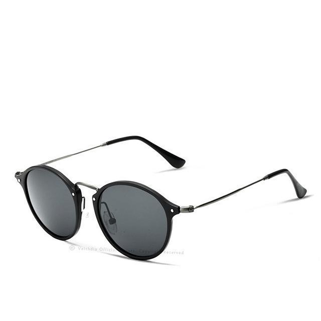Veithdia Vintage Unisex Aviation Aluminum Round Polarized Sunglasses Men Women-Polarized Sunglasses-Bargain Bait Box-Black with box1-Bargain Bait Box