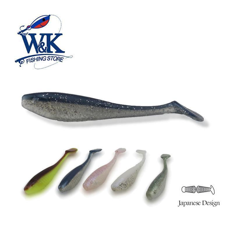 W&amp;K 13 Cm /5 Inch Soft Plastic With Paddle Tail For Musky Fishing Freshwater-Unrigged Plastic Swimbaits-Bargain Bait Box-Sky blue back-Bargain Bait Box