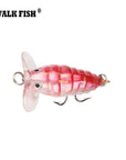 Walk Fish 1Pcs 4Cm 4.2G Cicada Popper Topwater 3D Eyes Hard Swim Bait Hook-Top Water Baits-Bargain Bait Box-KC001 005-Bargain Bait Box