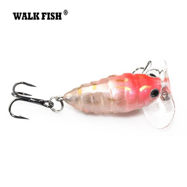 Walk Fish 1Pcs 4Cm 4.2G Cicada Popper Topwater 3D Eyes Hard Swim Bait Hook-Top Water Baits-Bargain Bait Box-KC001 006-Bargain Bait Box
