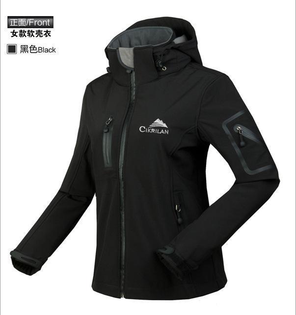 Water Resistant Waterproof Breathable Softshell Jacket Women Windbreaker Sport-Jackets-Bargain Bait Box-black-L-Bargain Bait Box