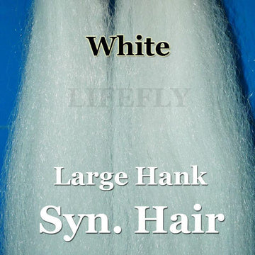 White Color / Large Hank Of Synthetic Hair, Hair, Syn. Fibre, Fly Tying,-Fly Tying Materials-Bargain Bait Box-Bargain Bait Box