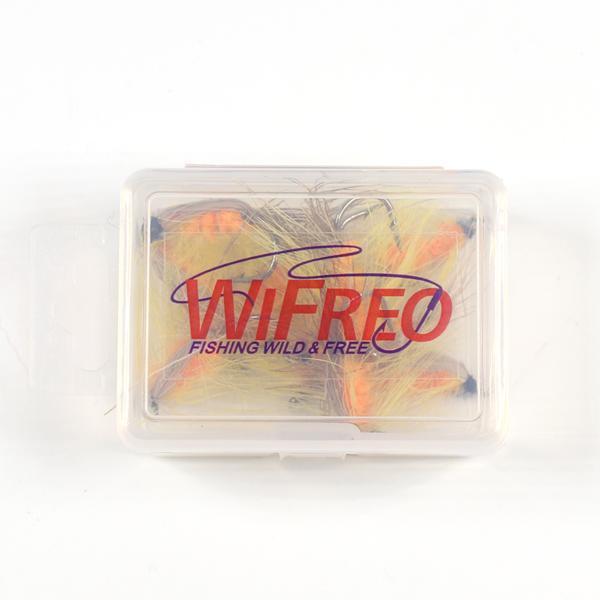 Wifreo 10Pcs #6 Yellow Body Woolly Worm Caddis Nymph Fly Deer Hair Beetle-Flies-Bargain Bait Box-10pcs in Small Box-Bargain Bait Box