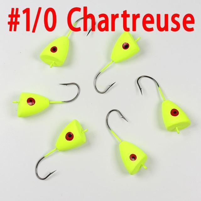 Wifreo 6Pcs Foam Popper Head With Hook Floating Popper Lure Tying Material-Top Water Baits-Bargain Bait Box-6pcs large chartreus-Bargain Bait Box