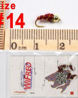 Wifreo 6Pcs Trout Fly Fishing Flies Nymph Chironomids Buzzers Worm Scud Pheasant-Flies-Bargain Bait Box-bead head nymph-Bargain Bait Box