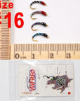 Wifreo 6Pcs Trout Fly Fishing Flies Nymph Chironomids Buzzers Worm Scud Pheasant-Flies-Bargain Bait Box-expoxy buzzer-Bargain Bait Box