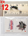 Wifreo 6Pcs Trout Fly Fishing Flies Nymph Chironomids Buzzers Worm Scud Pheasant-Flies-Bargain Bait Box-white black buzzer-Bargain Bait Box