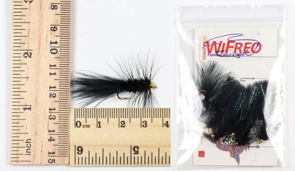 Wifreo 6Pcs Trout Fly Fishing Flies Streamer Fly Muddler Egg Leech Peacock-Flies-Bargain Bait Box-bead worm-Bargain Bait Box