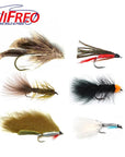 Wifreo 6Pcs Trout Fly Fishing Flies Streamer Fly Muddler Egg Leech Peacock-Flies-Bargain Bait Box-crystal buzzers-Bargain Bait Box