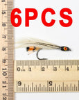 Wifreo 6Pcs Trout Fly Fishing Flies Streamer Fly Muddler Egg Leech Peacock-Flies-Bargain Bait Box-expoxy buzzer-Bargain Bait Box