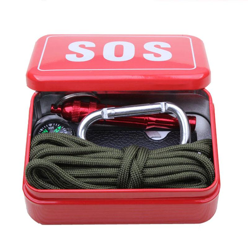 With Paracord Emergency Survival Box Sos Camping Tools, For Camping Saw/Fire-Survival Gear-Bargain Bait Box-Bargain Bait Box