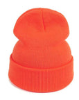 Women Hat Solid Knitted Beanie Hats For Women Mens Ladies Unisex Bone Cotton-Beanies-Bargain Bait Box-Orange-Bargain Bait Box