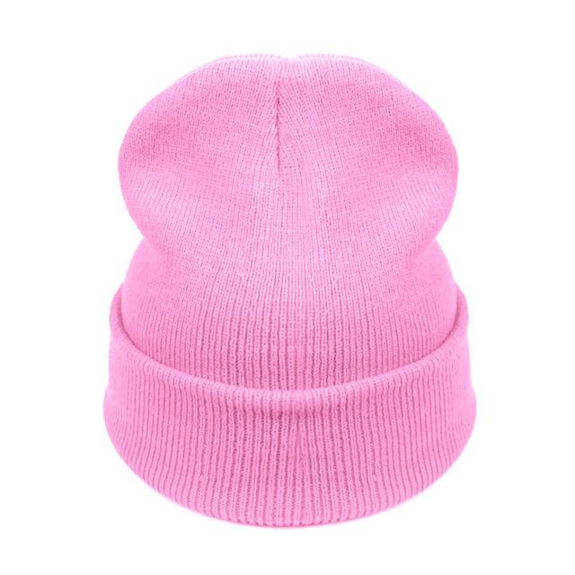 Women Hat Solid Knitted Beanie Hats For Women Mens Ladies Unisex Bone Cotton-Beanies-Bargain Bait Box-Pink-Bargain Bait Box